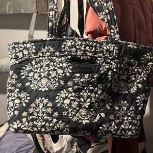 Vera Bradley Black and Cream Floral Tote